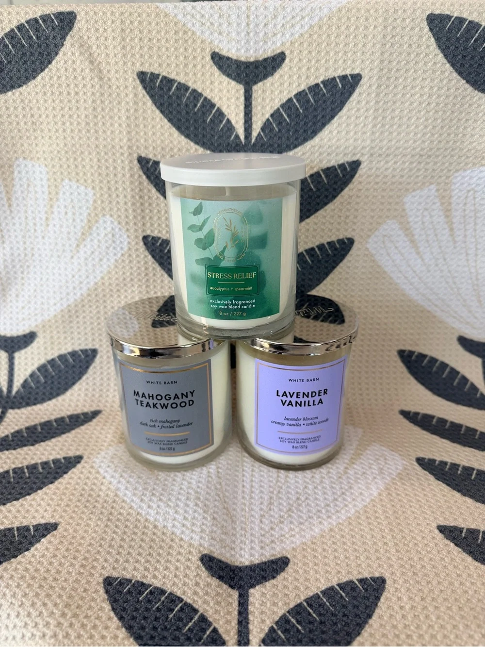 Bath & Body Works Single Wick Mahogany Teakwood, Lavender Vanilla & Eucalyptus